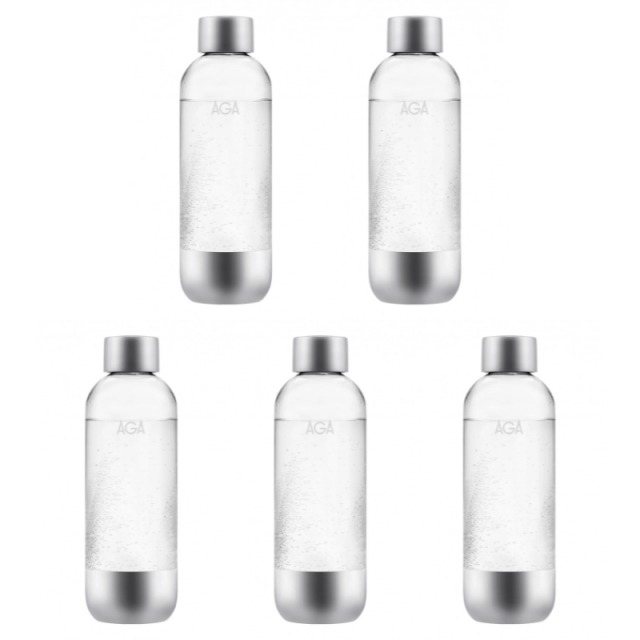 AGA 5-pack AQVIA Staal 1L, PET fles