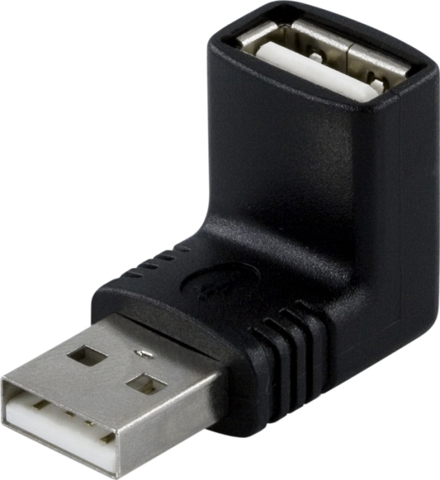 DELTACO Adapter, USB A ha - A ho, vinklad