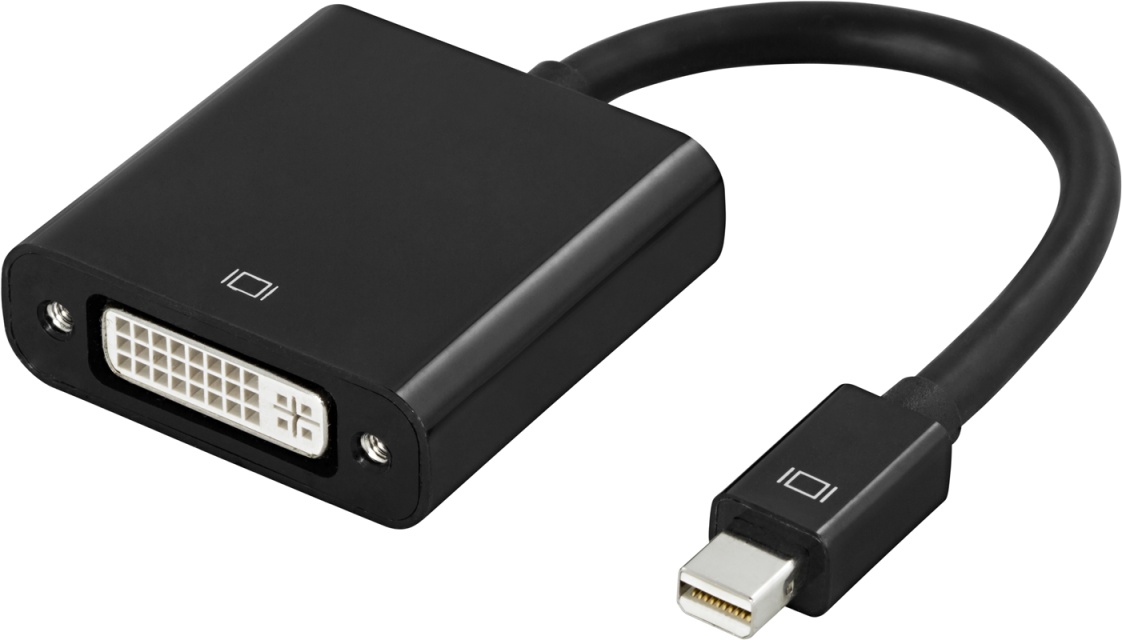 DELTACO mini DisplayPort to DVI-D adapter,Full HD @60Hz, 9 Gb/s, 0,1m