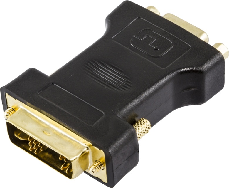 DELTACO DVI adapter analog DVI - analog VGA, ha - ho, svart