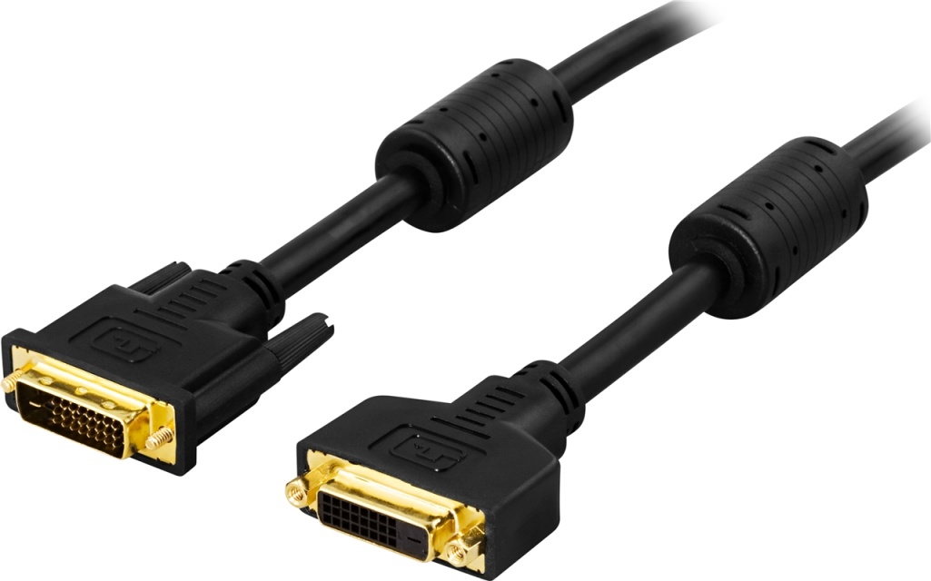 DELTACO DVI monitorkabel Dual Link, DVI-D ha - DVI-D ho 2m