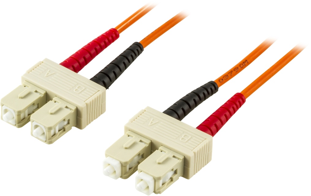 DELTACO OM2 fiber cable, SC - SC, duplex, UPC, 50/125, 10m, orange