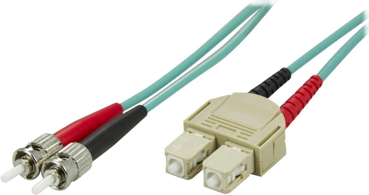 DELTACO OM3 fiberkabel ST - SC, duplex, multimode, 50/125, 5m