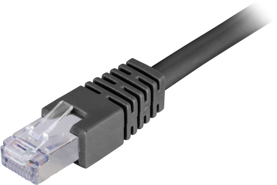 DELTACO F/UTP Cat6 patchkabel 50m, svart