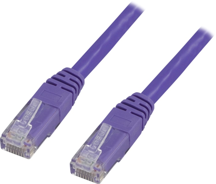 DELTACO U/UTP Cat6 patchkabel 0,3m, lila