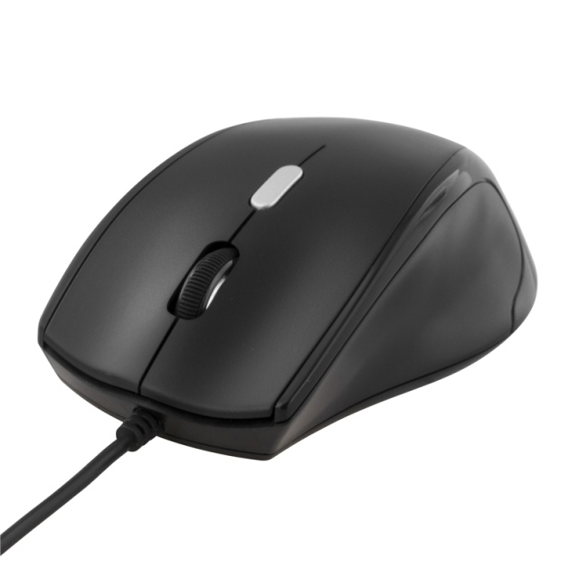 DELTACO optisk mus, 3 knappar med scroll, USB, svart
