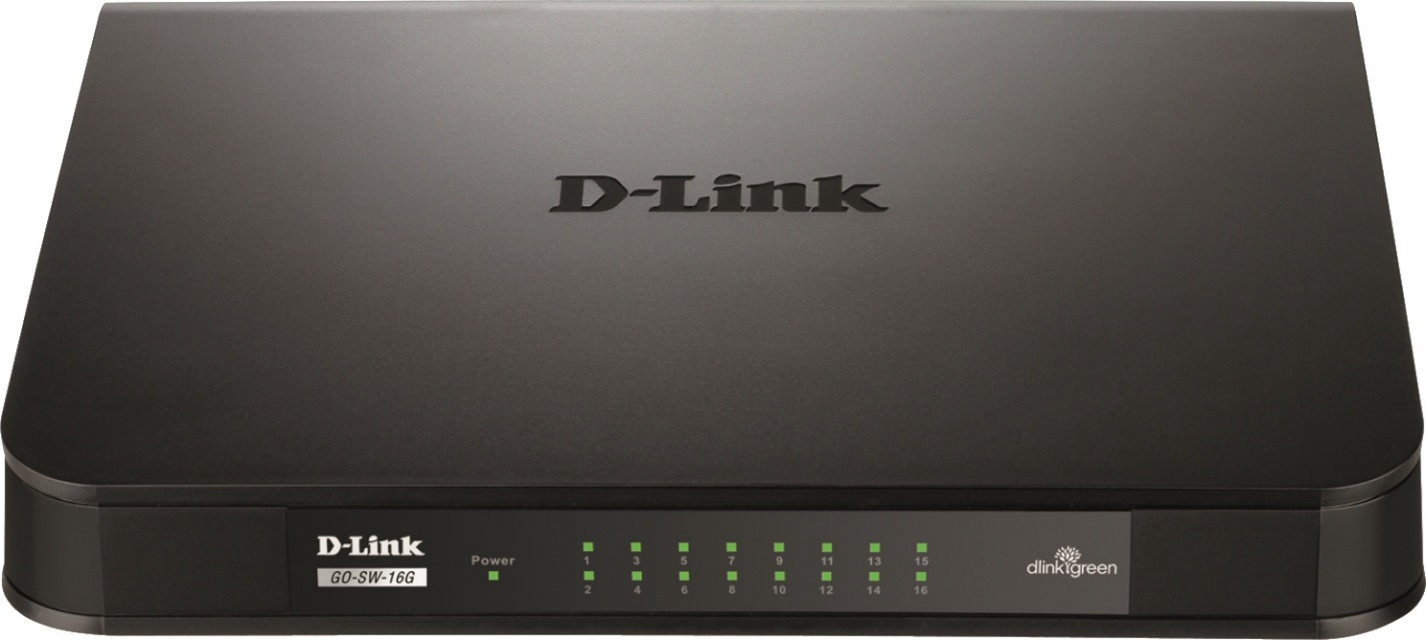 D-Link GO 16-port gigabit switch, svart