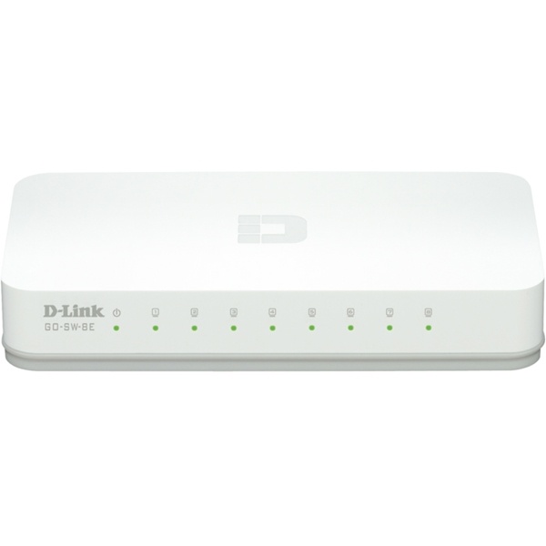 D-Link Fast Ethernet Easy Desktop Switch, 8-port 10/100 Mbps, white