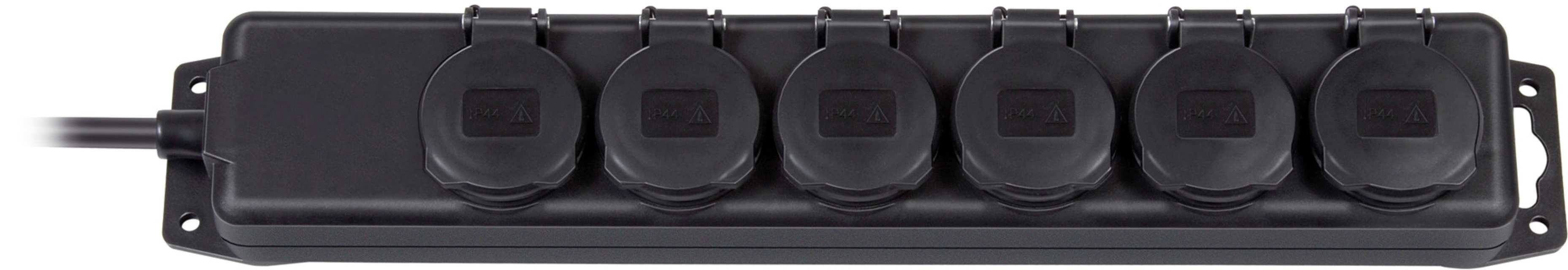 Brennenstuhl grenuttag 6xCEE 7/4, 1xCEE 7/7, IP 44, 2m kabel, svart