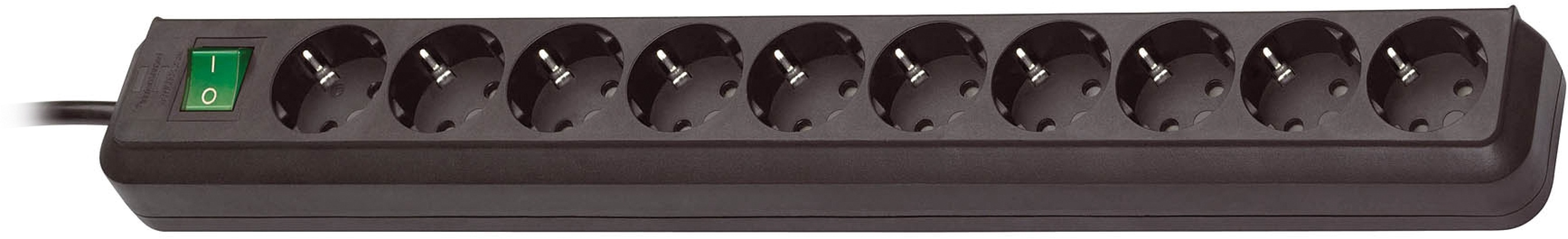 Brennenstuhl Eco-Line grenuttag, 10xCEE 7/4-1xCEE 7/7, 3m kab, pet, sv