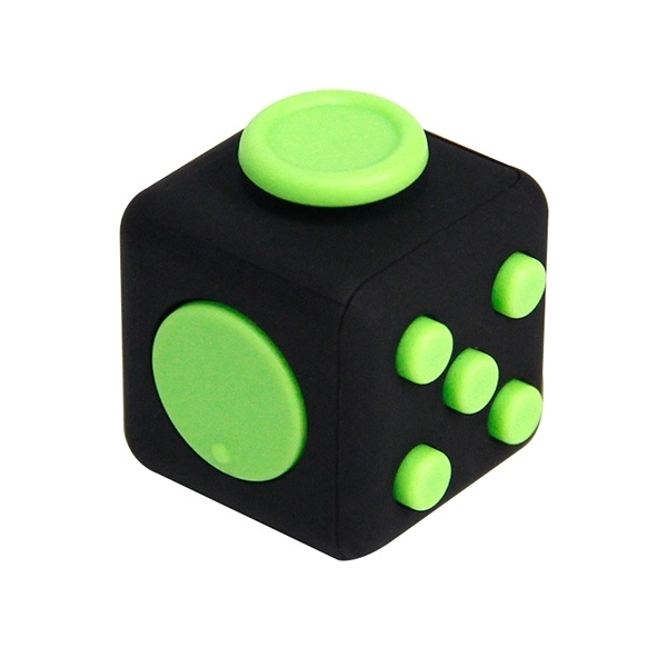 Fidget kubus, zwart/groen