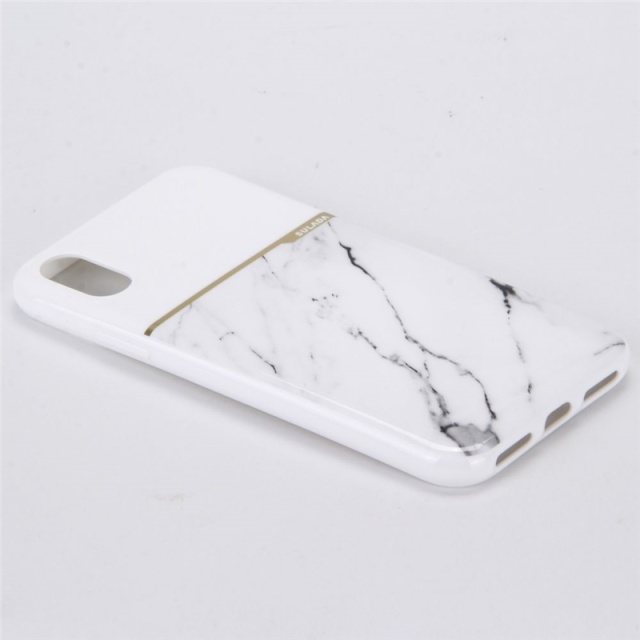 Zacht TPU hoesje voor iPhone X/XS, Wit marmer