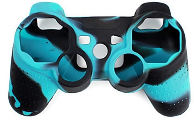 Siliconen grip voor controller, PlayStation 3, Camouflage Turquoise