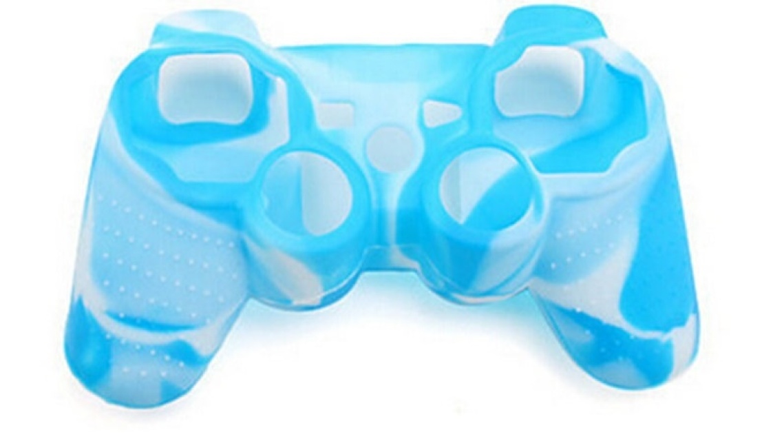 Siliconen grip voor controller, PlayStation 3, Camouflage Blauw