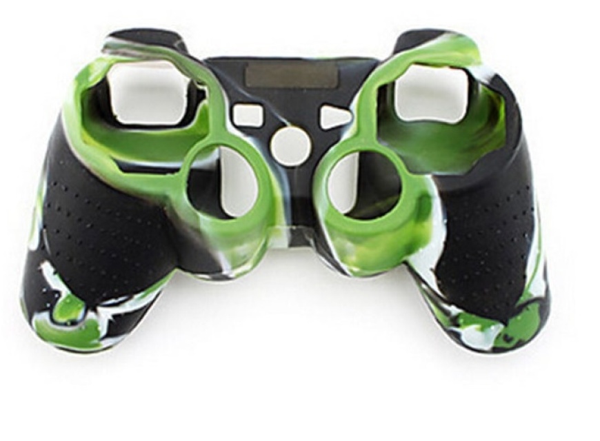 Siliconen grip voor controller, PlayStation 3, Camouflage Groen