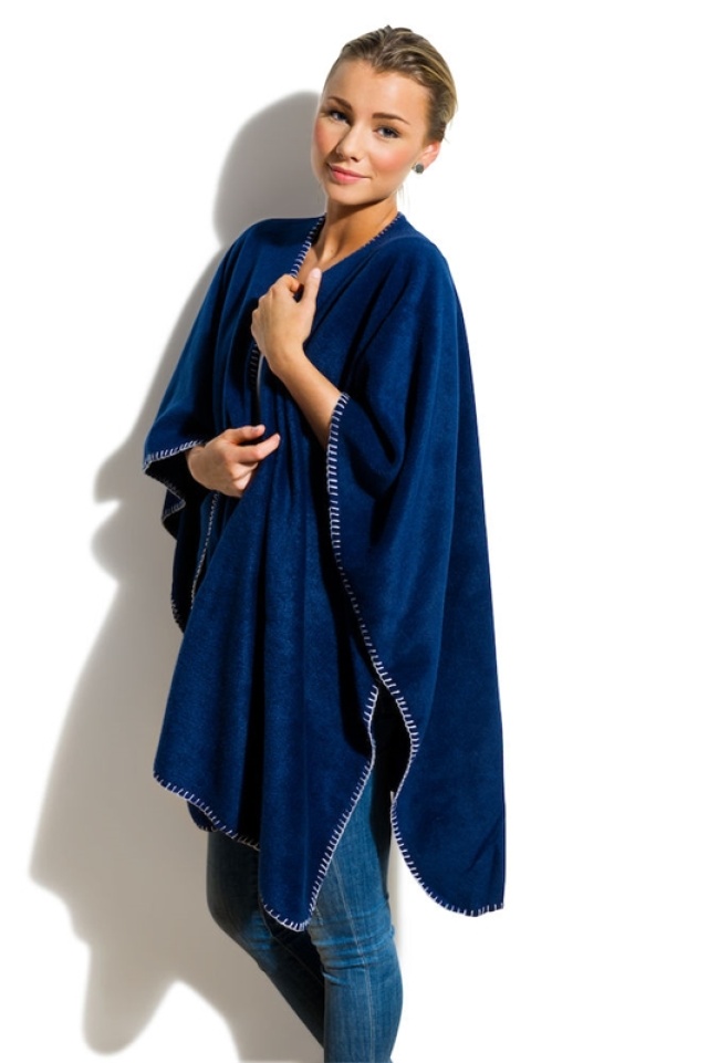 Nightingale Fleece poncho, marine