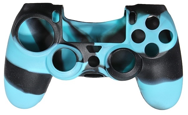 Siliconen grip voor controller, PlayStation 4, Camouflage Turquoise