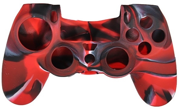Siliconen grip voor controller, PlayStation 4, Camouflage Rood