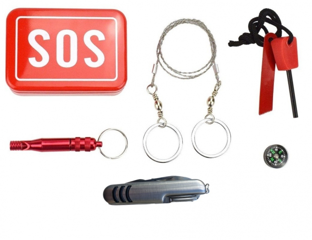 Survival kit in compact box - Rood