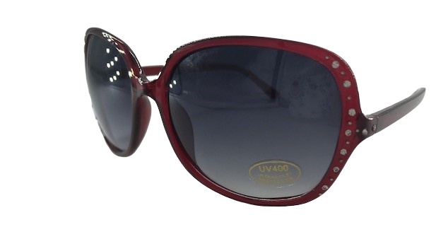 Zonnebril, UV-bescherming, Rood, Strass steentjes