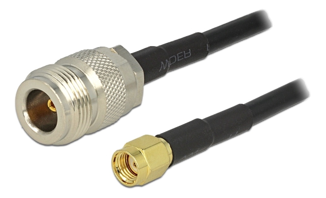 Delock Antenna cable RP-SMA plug > N jack LMR195 1m