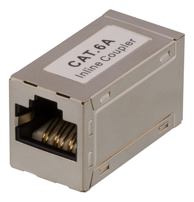 DELTACO coupler CAT6a, FTP (shielded), female-female, silver