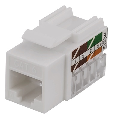 DELTACO UTP CAT6 Keystone connector, 90 degree, "Tool-free"