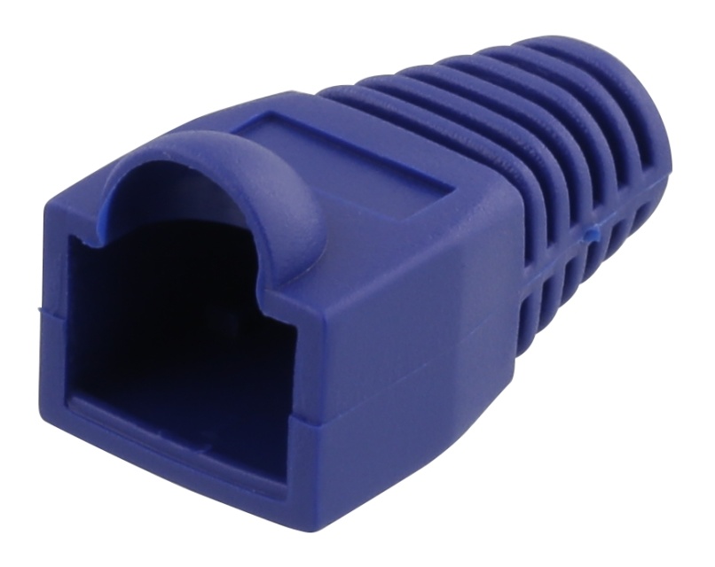 DELTACO RJ45 plug cover, for cables with 6,8mm in diameter, blue, 20p