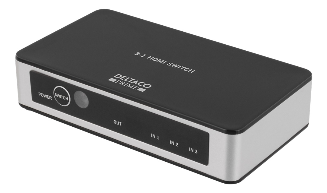 Premium HDMI-switch met 3 poorten, IR-afstandsbediening, Ultra HD in 60Hz, zwart