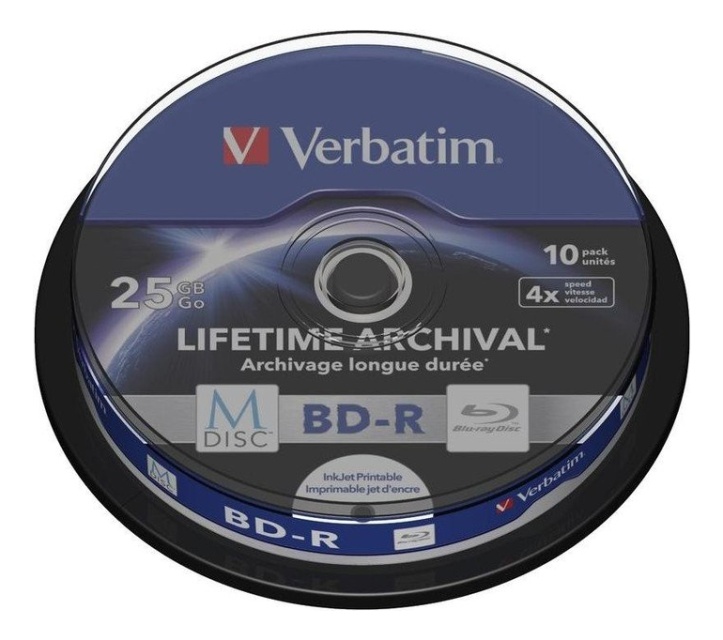 Verbatim M-Disc BD-R 4x 25GB/200min Spindle 10p