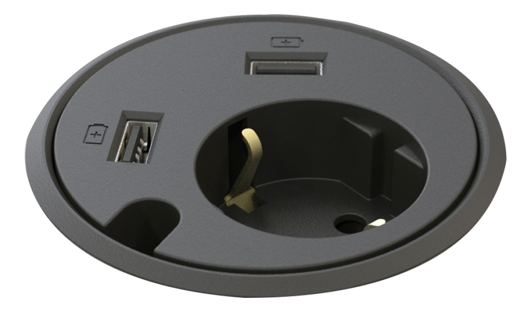 Kondator Powerdot - El, 2×USB-laddare, genomföringshål