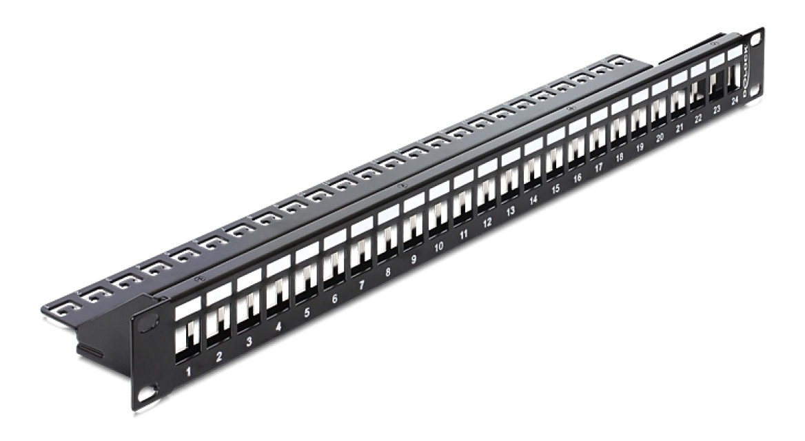 DeLOCK 19" Keystone Patch Panel 24 Poorten zwart