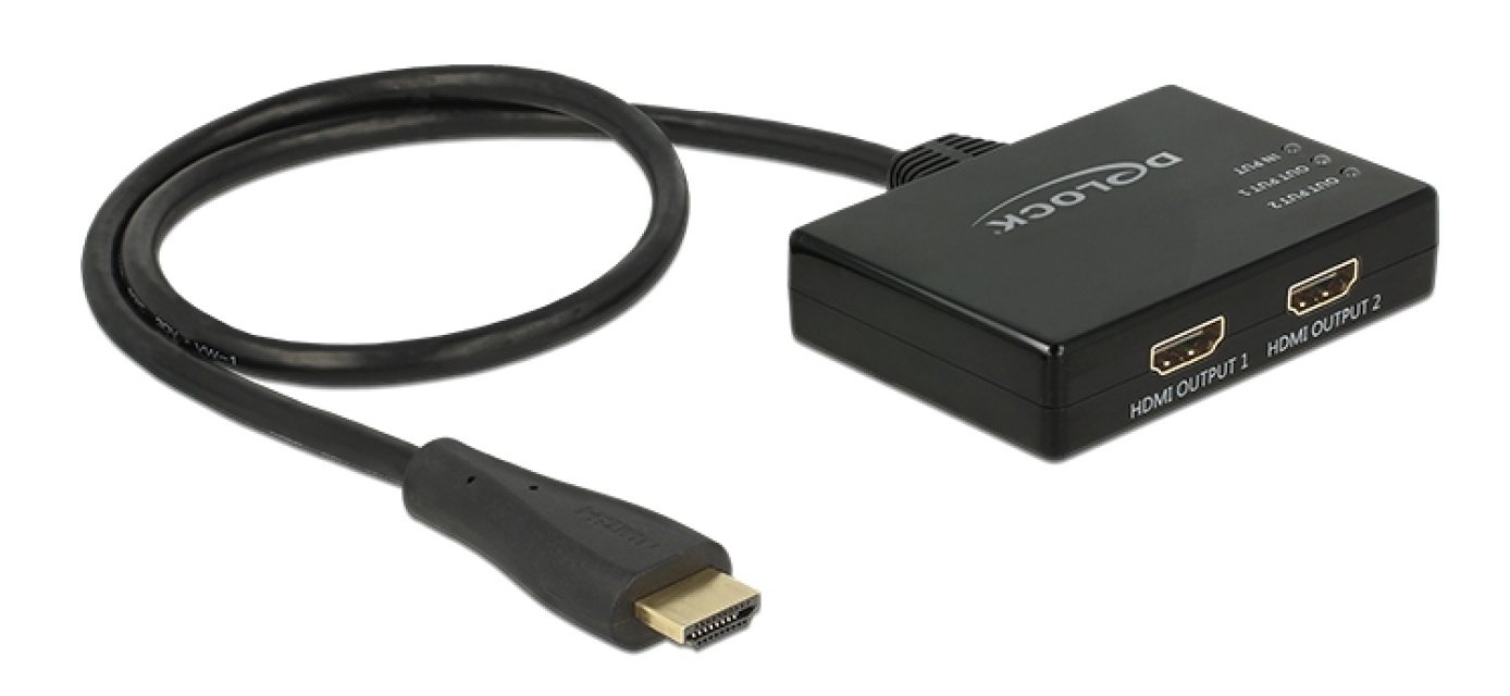 DeLOCK HDMI-splitter 1 x HDMI in > 2 x HDMI uit 4K
