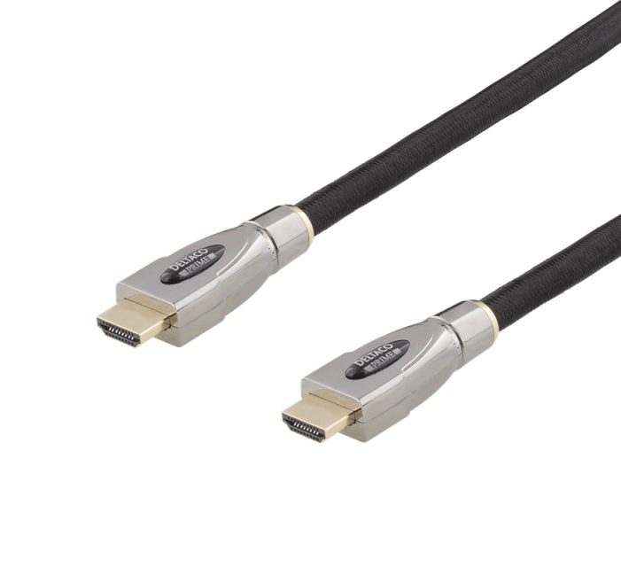 DELTACO PRIME aktiv HDMI kabel, 15m, Broderad, HDMI High Speed with Et