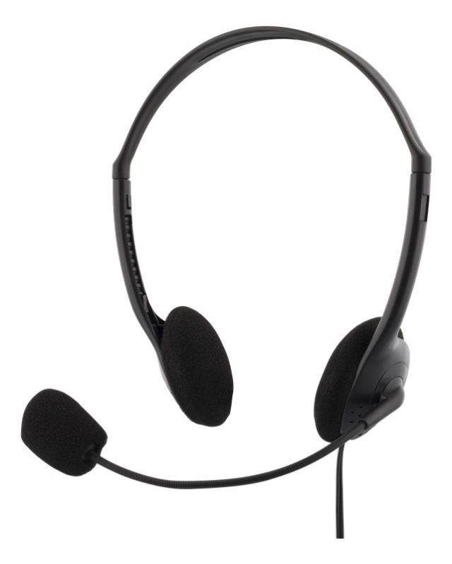 DELTACO Stereo Headset, 30 mm element, 1x 3.5 mm (4-pole), black