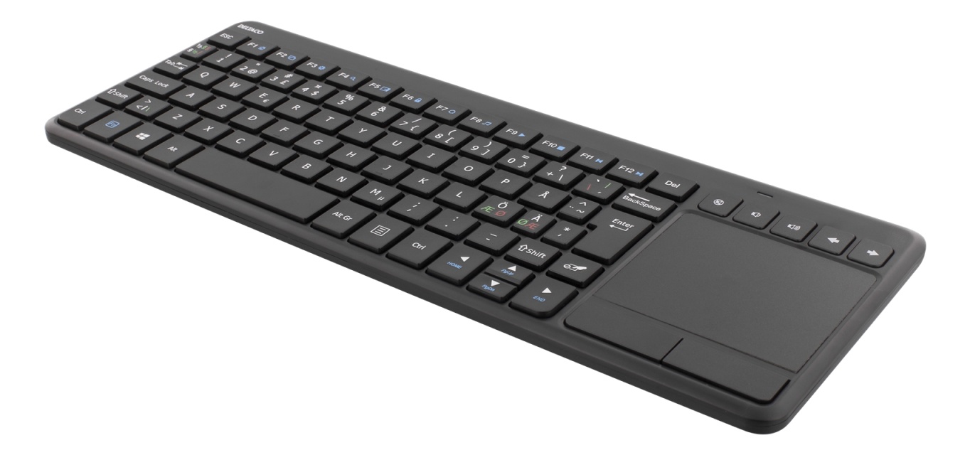 DELTACO Wireless mini kb, USB nano, nordic,86 keys,  black