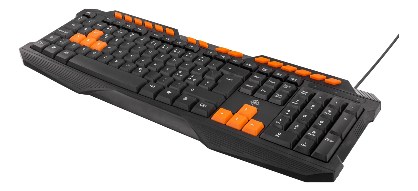DELTACO GAMING toetsenbord met anti-ghosting, USB, Nordic layout, zwart/oranje