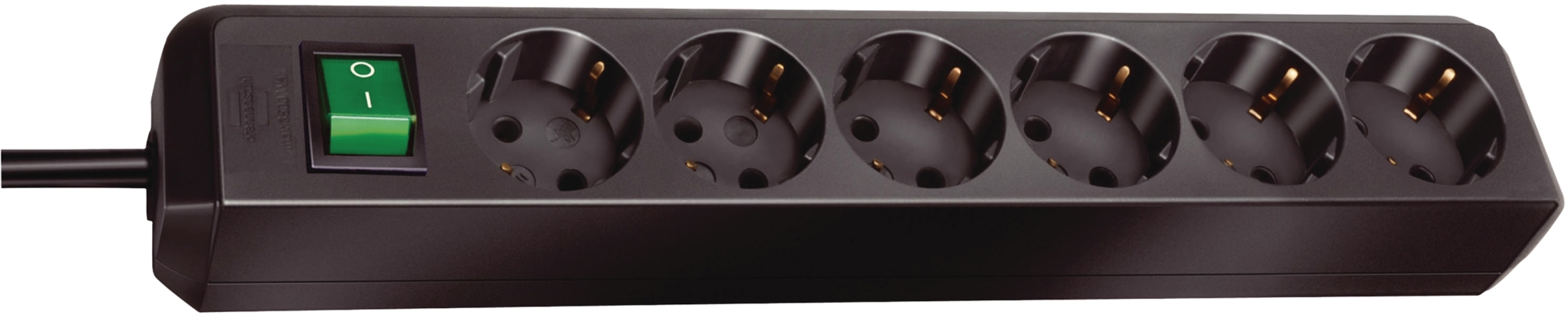 Stekkerdoos Eco-Line 6-voudig 3.00 m Zwart - Geaard