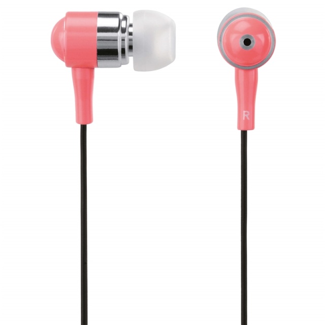 HAMA Hörlur Shiny In-Ear Mic Silver Rosa
