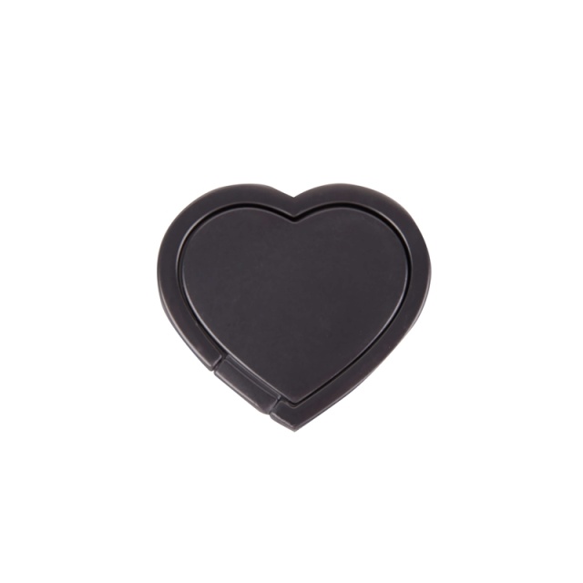 GEAR Finger Ring Heart Black Rotating Fingerholder with Standfunktion