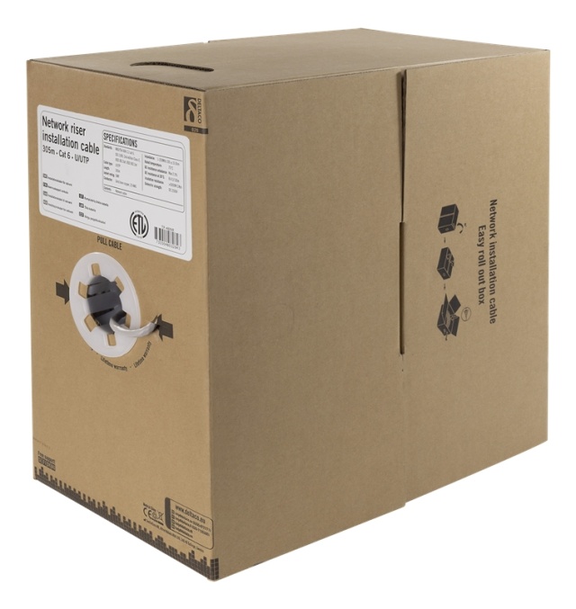 DELTACO U/UTP Cat6 installation riser cable, 305m box, 250MHz, Delta c
