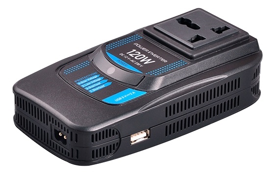 CAR120 Power Inverter, gemodificeerde sinusgolf, 230V, 24V DC, USB 5V 2,1A,