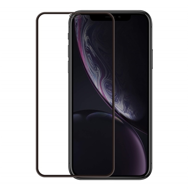 GEAR Glass Prot. 3D Gummed Full Fit Black iPhone XR/11 incl. Frame