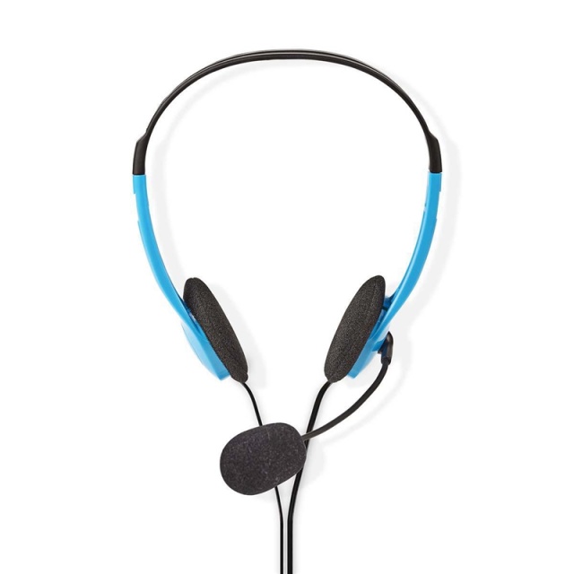 Nedis PC-Headset | On-Ear | Stereo | 2x 3.5 mm | Inklapbare Microfoon | Blauw