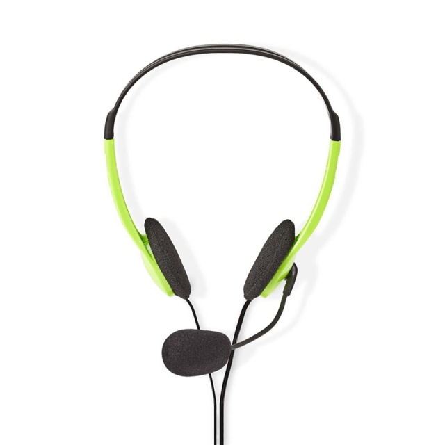 Nedis PC-Headset | On-Ear | Stereo | 2x 3.5 mm | Inklapbare Microfoon | Groen