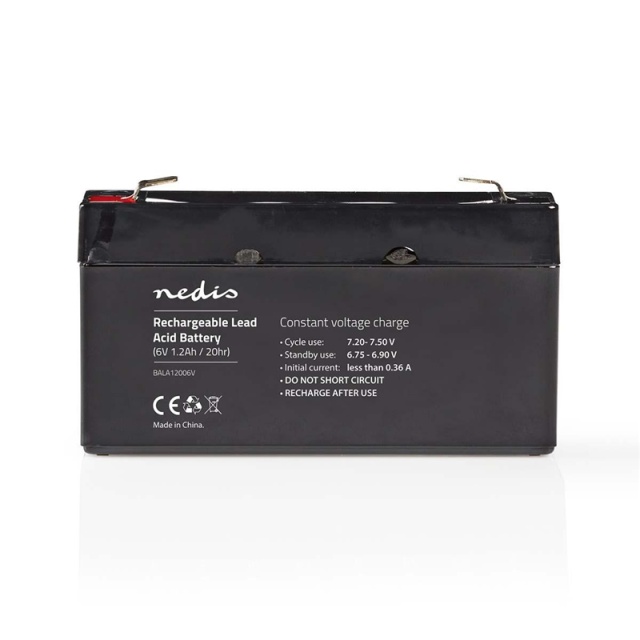Nedis Oplaadbare Loodaccu | Lead-Acid | Oplaadbaar | 6 V | 1200 mAh