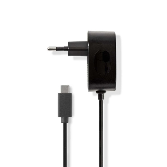 Nedis Oplader | 15 W | Snellaad functie | 1x 3.0 A | Outputs: 1 | USB-C Kabel | 1.50 m | Single Voltage Output | Zwart