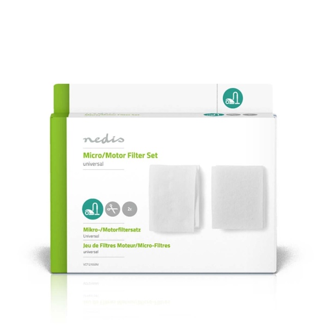 Nedis Set Universele Stofzuigerfilters | Microfilter | Motorfilter | Op maat te knippen | Universeel toepasbaar | Vervanging voor: Universeel