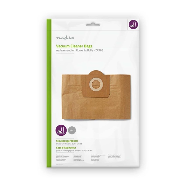 Nedis Stofzuigerzak | 10 Stuks | Papier | Meest verkocht voor: Rowenta Bully - ZR765 | Bruin