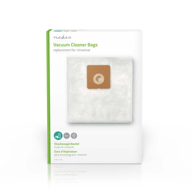 Nedis Stofzuigerzak | 4 Stuks | Synthetisch | Meest verkocht voor: Universeel | Wit